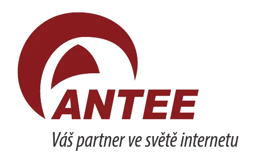 Logo ANTEE z roku 2001 s taglinem Váš partner ve světě internetu